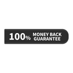 Money Back Guarantee In Black Color With Rounded Rectangle Shape For Warranty
