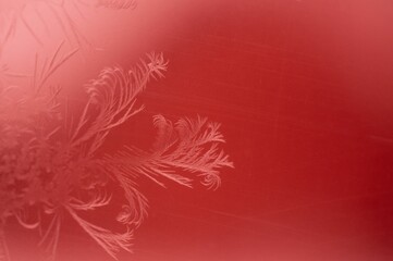 3d rendered illustration of snow frost on windows isolated on a red background