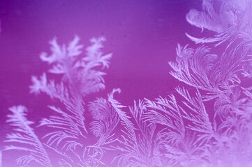 3d rendered illustration of snow frost on windows isolated on a purple background
