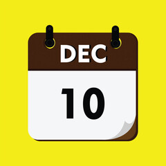 calendar with a date of the year, calendar with a date, 10 december icon, new calender, calender icon