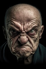 Fototapeta na wymiar a man with wrinkles on his face