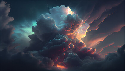Abstract of cloud and sky background Ai generated image