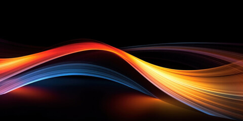 Bright lighting on a black background, in the style of colorful curves. AI generative