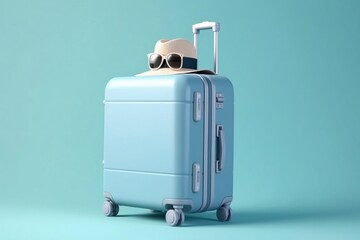 Travel bag background concept. Colorful plastic voyage bag. Generative AI