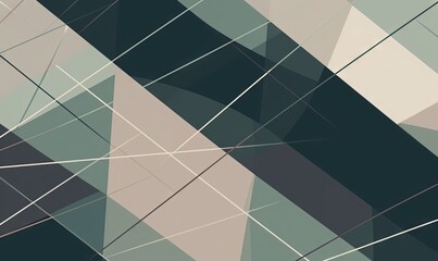  an abstract background with lines and shapes in shades of green, beige, and black, with a diagonal diagonal pattern in the middle of the image.  generative ai