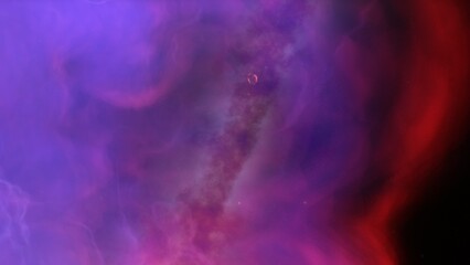 nebula gas cloud in deep outer space, science fiction illustration, colorful space background with stars 3d render
