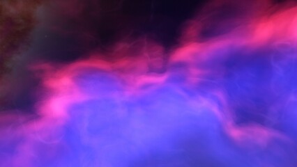 nebula gas cloud in deep outer space, science fiction illustration, colorful space background with stars 3d render

