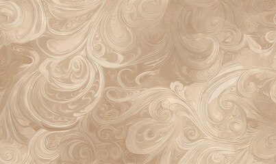  a beige background with swirls and waves in the middle of it, with a light brown background and a light brown background with a light brown border.  generative ai - obrazy, fototapety, plakaty