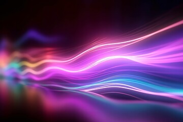 Fototapeta na wymiar abstract futuristic background with pink blue green glowing neon moving high speed wave lines and bokeh lights. Data transfer concept Fantastic wallpaper generative AI