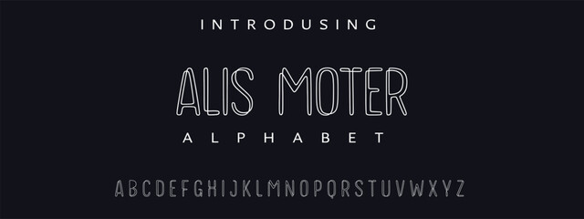 "Alis Moter" icon with white letters on the dark background