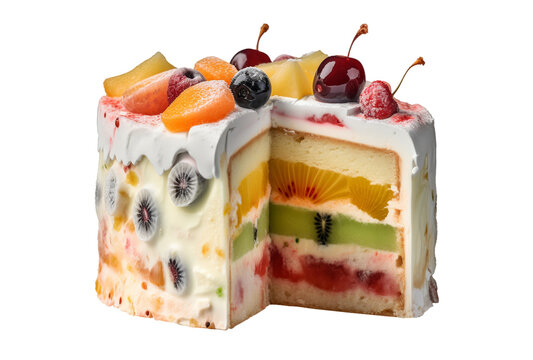 Cassata on transparent background. Generative AI.