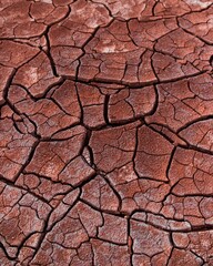Closeup of a cracked brown ground, perfect for wallpaper and background