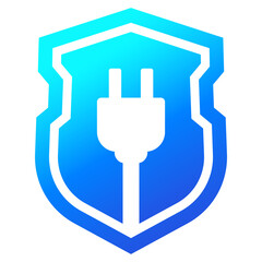 electric plug and shield icon