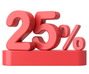 Twenty five percent sale. 25% sale. Sale decoration.