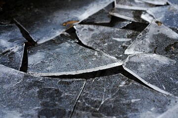 Closeup shot of transparent ice shards