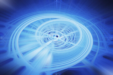 Abstract swirling dark blue background.