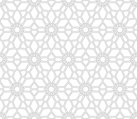 Seamless islamic pattern. Seamless girih pattern. Traditional Islamic Design. Mosque decoration element. Seamless geometric pattern. Vector decorative ornamental pattern.