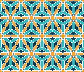 Seamless islamic pattern. Seamless girih pattern. Traditional Islamic Design. Mosque decoration element. Seamless geometric pattern. Vector decorative ornamental pattern.