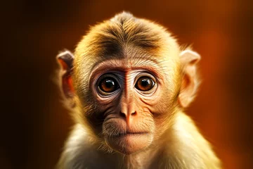 Fotobehang close up of a macaque © samarpit