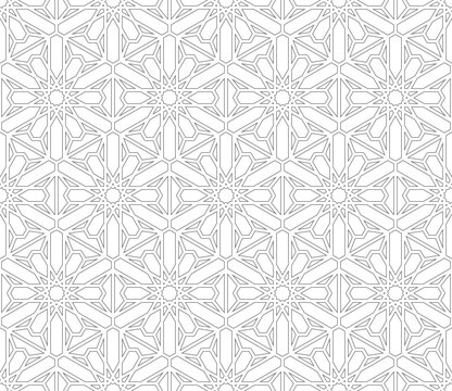 Seamless islamic pattern. Seamless girih pattern. Traditional Islamic Design. Mosque decoration element. Seamless geometric pattern. Vector decorative ornamental pattern.