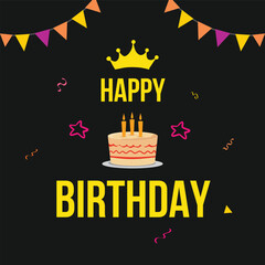  birthday card or invitation. Vector Illustration