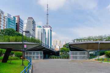 City full of buildings in São Paulo's downtown, Brazil.