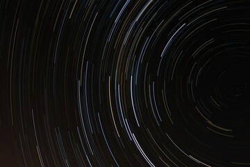 Low angle shot of a starry sky with long exposure at night in Newcastle, England