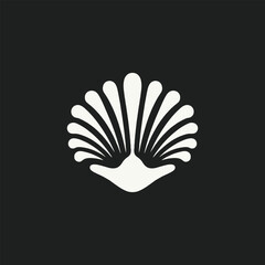 Beauty Seashell Oyster Scallop Shell Bivalve Cockle Mussel Clam Simple. Sea Shell Vector Silhouette Isolated on white background.
