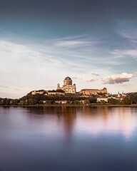 Obraz premium Reflection of Esztergom Basilica from the Danube