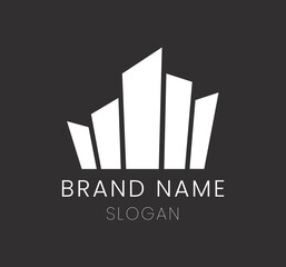 Vector design of a minimalistic logo with space for the brand name against a dark background