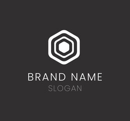 Fototapeta premium Vector design of a minimalistic logo with space for the brand name against a dark background