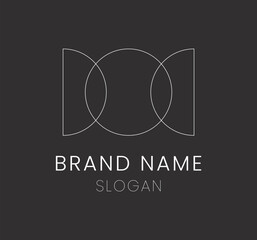 Vector design of a minimalistic logo with space for the brand name against a dark background
