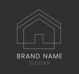 Vector design of a minimalistic logo for housing businesses with space for the brand name