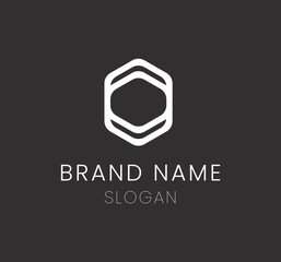 Vector design of a minimalistic logo with space for the brand name against a dark background
