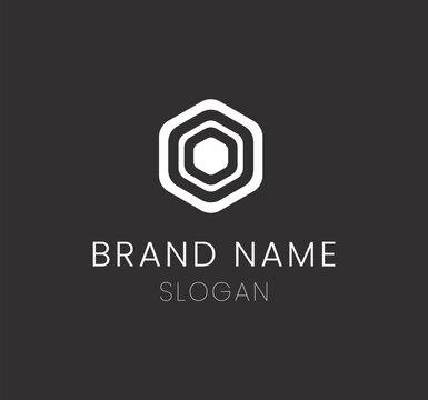 Vector design of a minimalistic logo with space for the brand name against a dark background