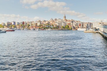 Fototapeta premium Beautiful view of the sea and the city of Istanbul, Turkey.