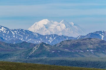 Fototapeta premium Breathtaking scenery of the High Mount Denali in the Denali National Park in USA