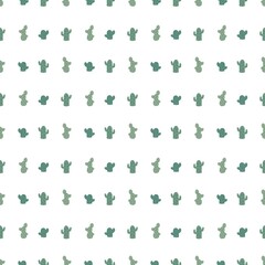 Seamless pattern cacti cartoon hand drawn style