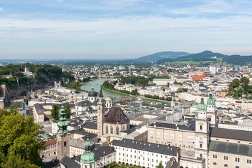 Fototapeta na wymiar Cityscape of Salzburg on a sunny day, Austria