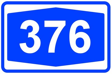 Illustration eines Autobahnschildes der Autobahn 376 in Deutschland	