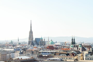Fototapeta na wymiar Vienna cityscape with St. Stephen's Cathedral in the background, Austria