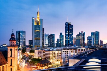 Naklejka na ściany i meble Skyline of Frankfurt am Main, Germany.