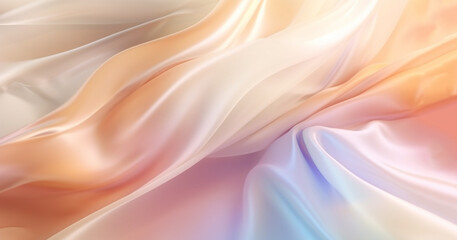 Obraz premium Light various pastel colored pink,orange,green,blue,beige white silk satin fabric. Elegant luxury abstract background for design. Color gradient. Lines. Curtain. Drapery. Soft folds. Gentle. 