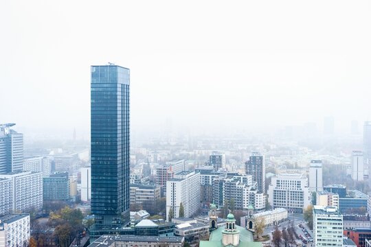 Skyline of Warsaw in Poland.