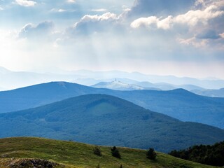 Balkan Mountains viewed from Buzludzha Peak, Bulgaria.