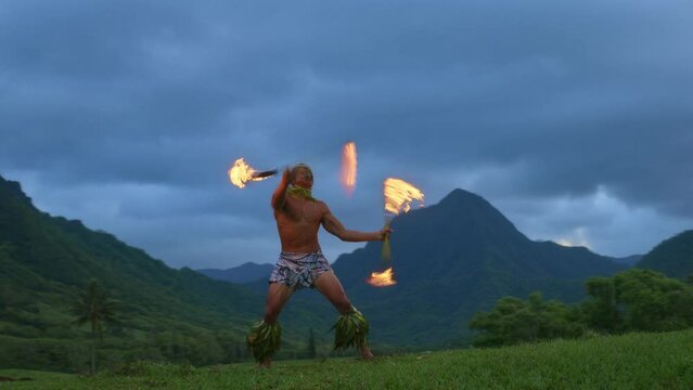 Samoan Fire Knife Dancer 
