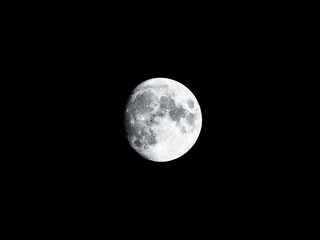 Scenic view of the beautiful moon during the waxing gibbous phase