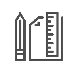 School and university related icon outline and linear vector.