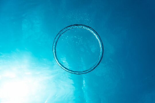 Bubble Ring Underwater, Ring Bubble. Stock Photo, Picture and Royalty Free  Image. Image 130031845.