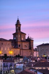 Church of Red Bricks during a beautiful sunset in Fossano Italy